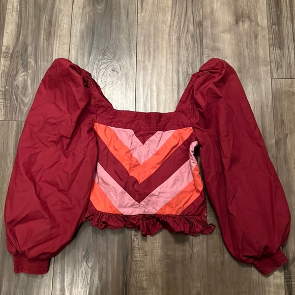 Love the Label top in merlot with front multi inset and ruched back/side zip - Picture 1 of 7